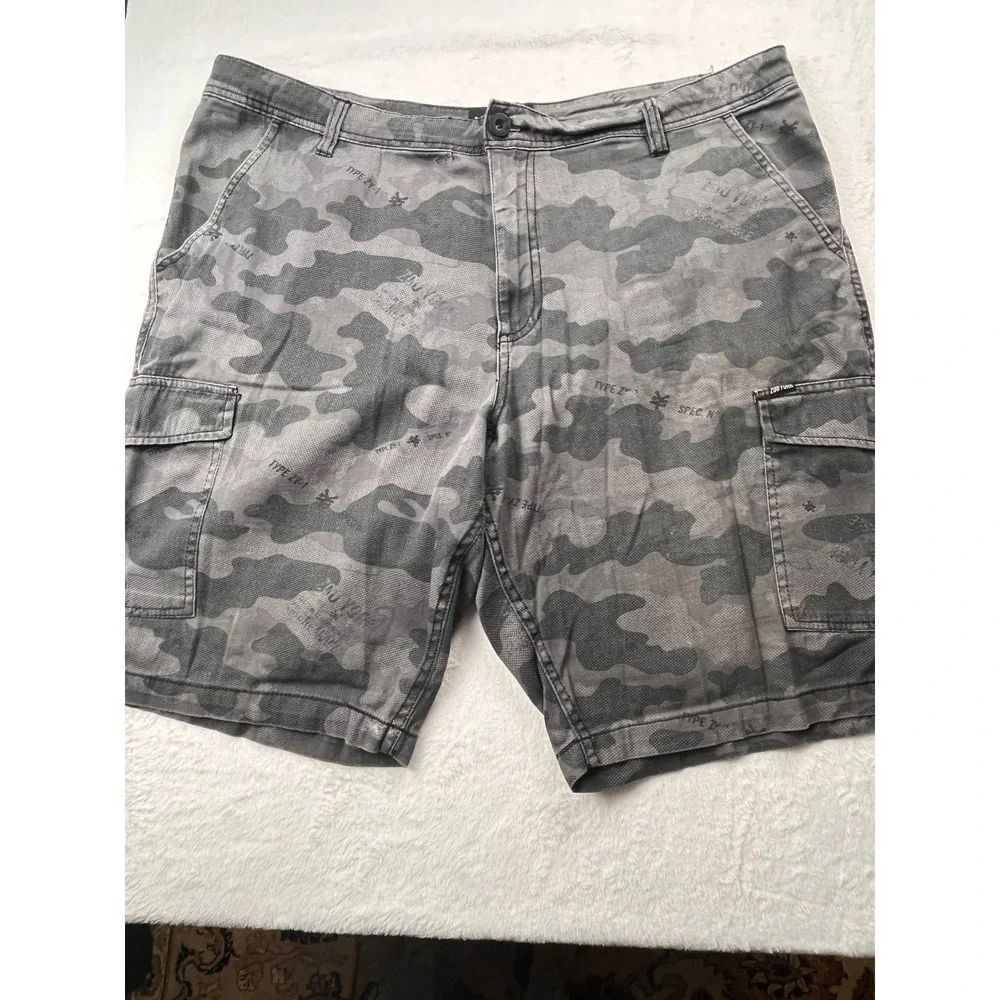 Zoo York Cargo Shorts Mens 40 Grey Camo Stretch Skate Pockets Type ZY-1
